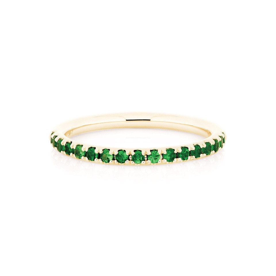 STACKRING COLORI GREAN GARNET VÄLVD