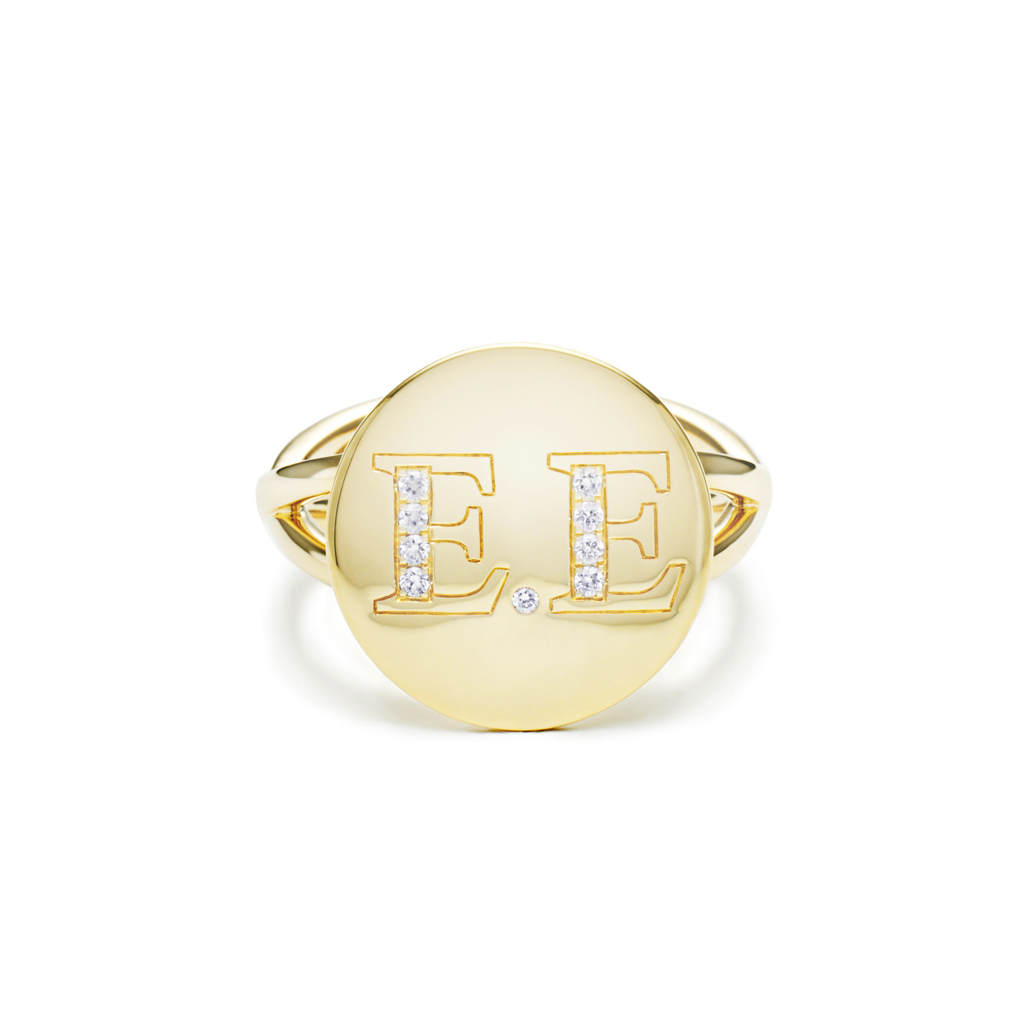 Ring monogram med diamanter