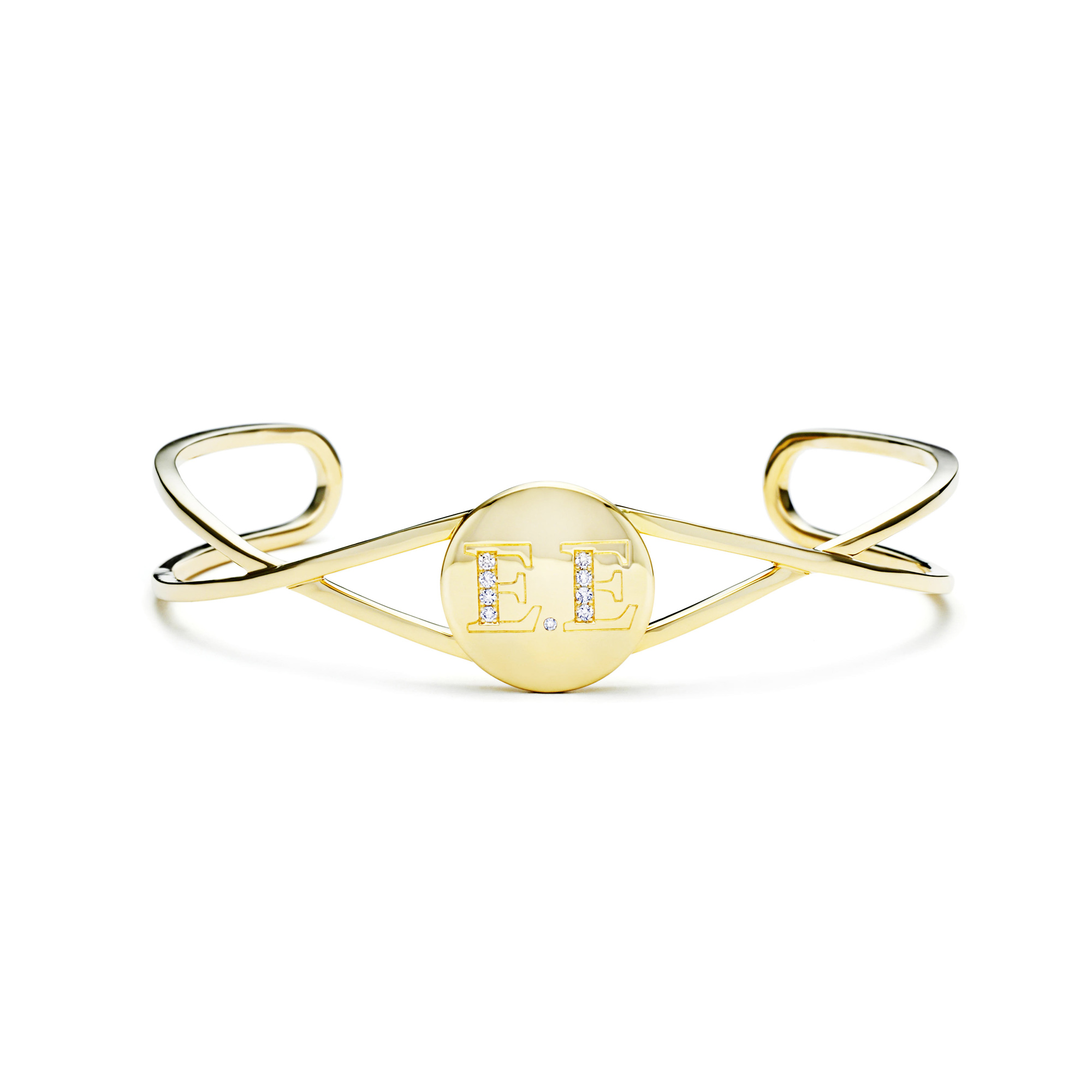 Bracelet monogram with diamonds