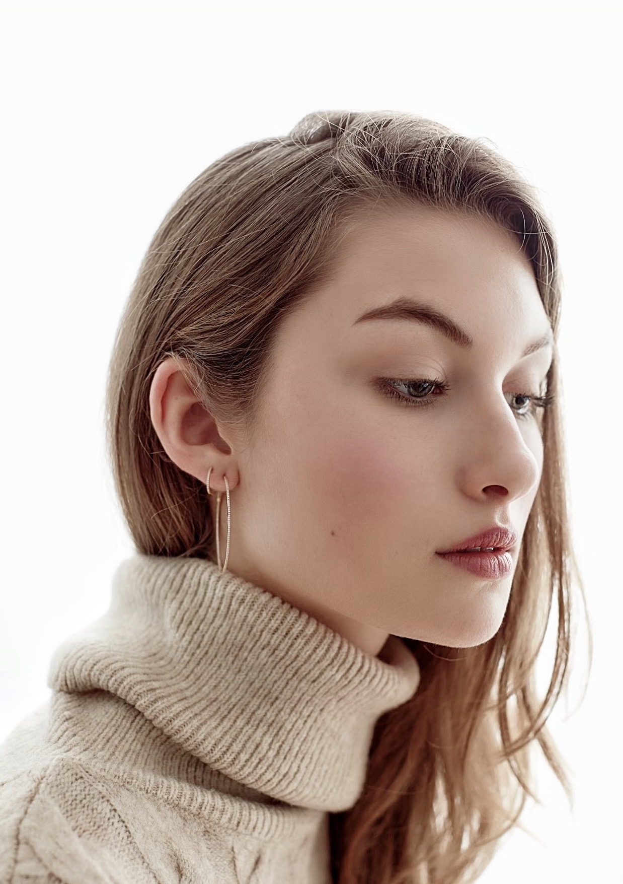 Diamond hoops slim large - 2