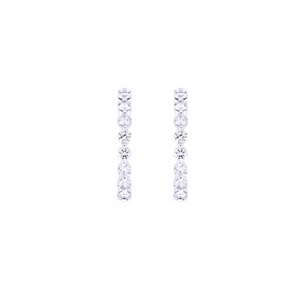 Diamond Hoops Single Prong Medium - 2