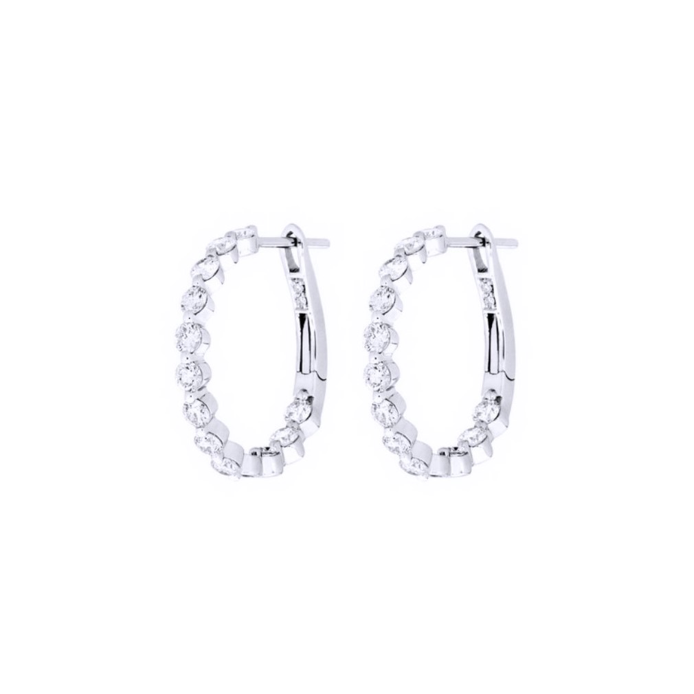 Diamond Creoles Single Prong Medium