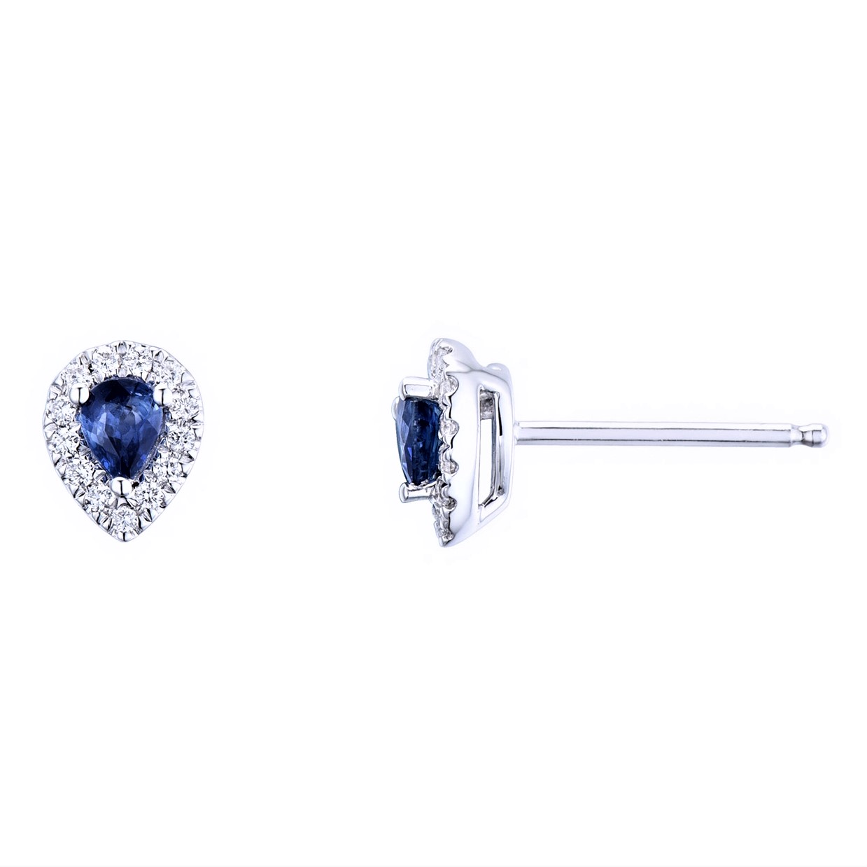 Sapphire pear diamond earrings