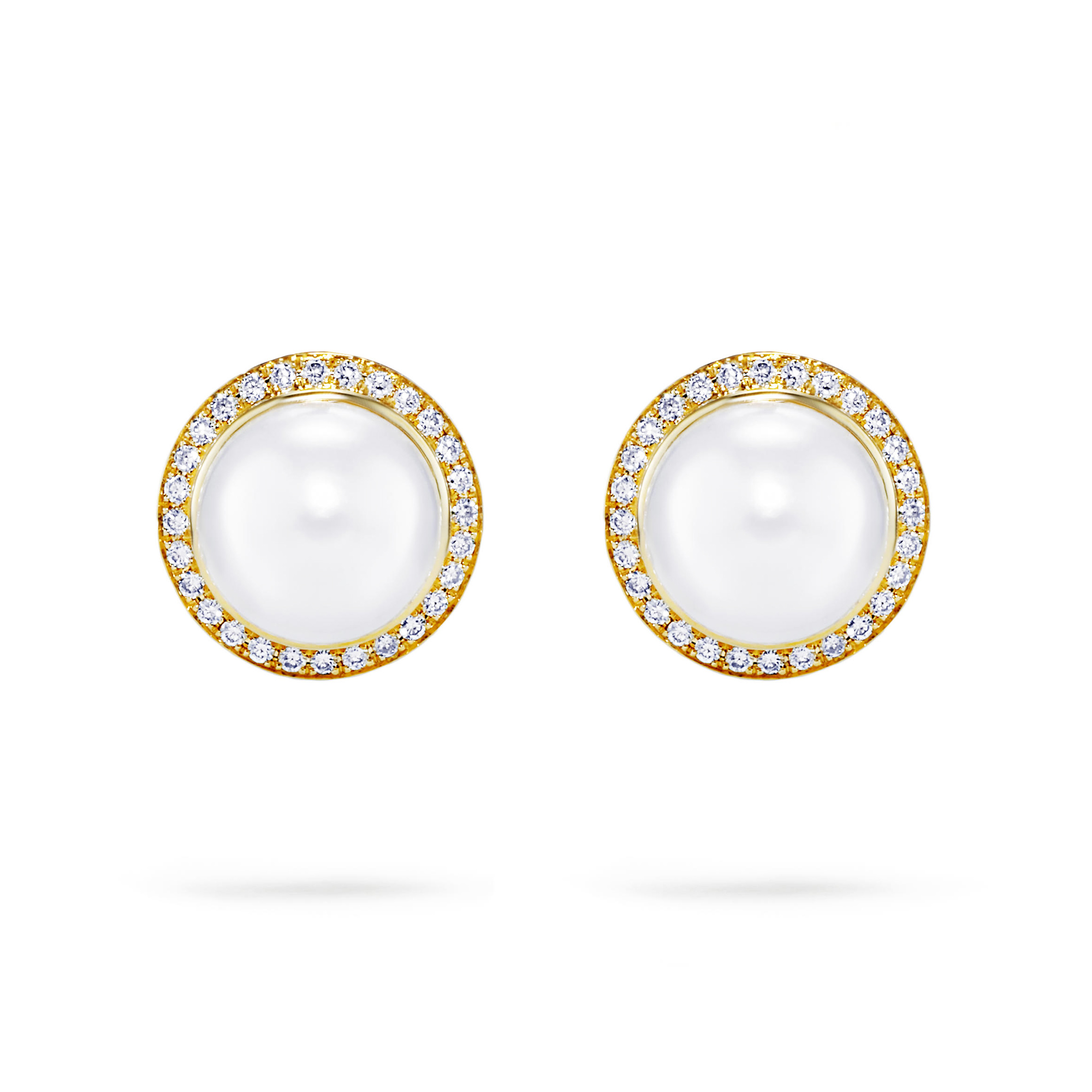 Bouton pärlörhängen med diamanter