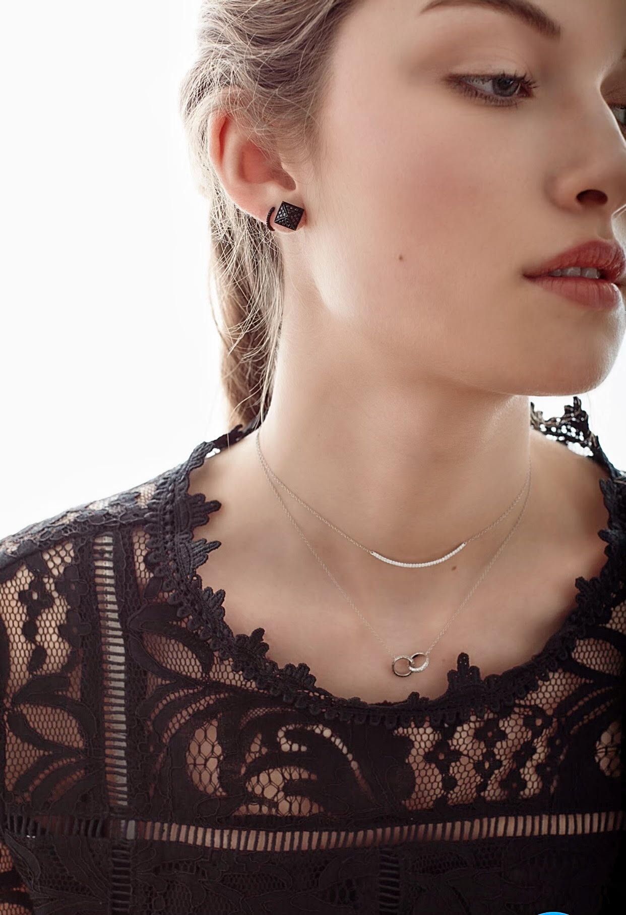 Black diamnond spike earrings - 3