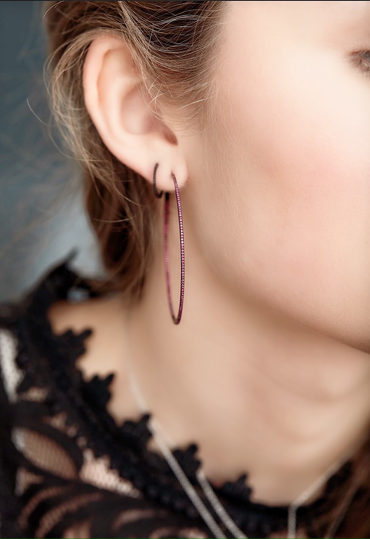 Diamond hoops black - 4