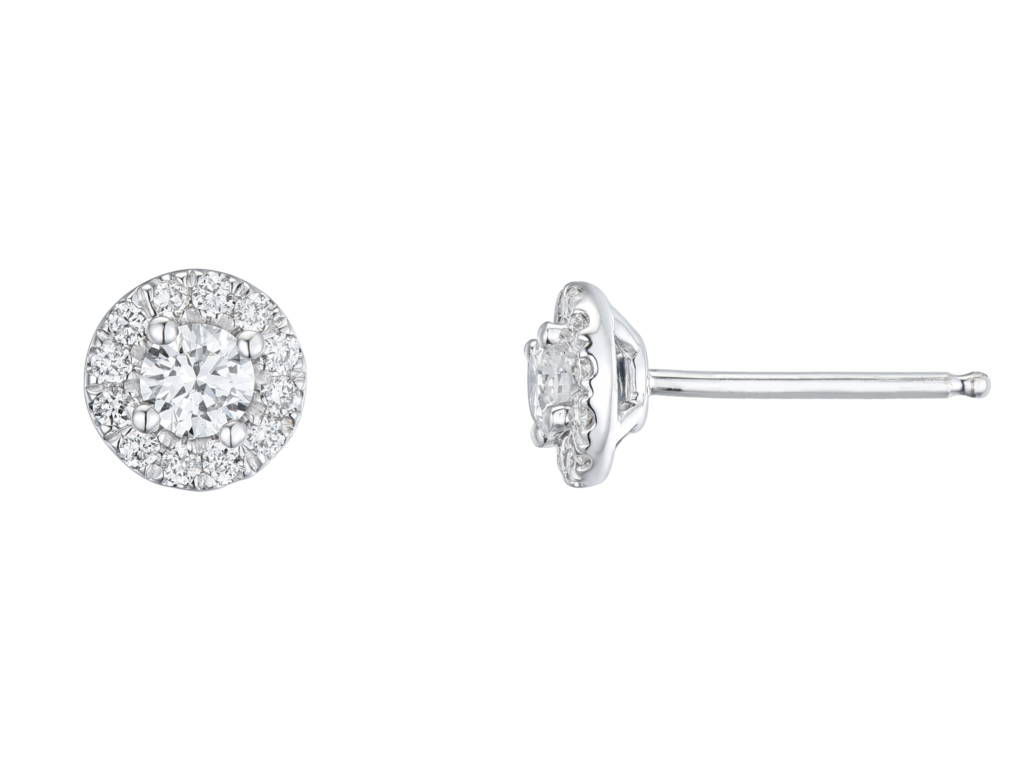 BRILLIANT CUT DIAMOND STUDS HALO