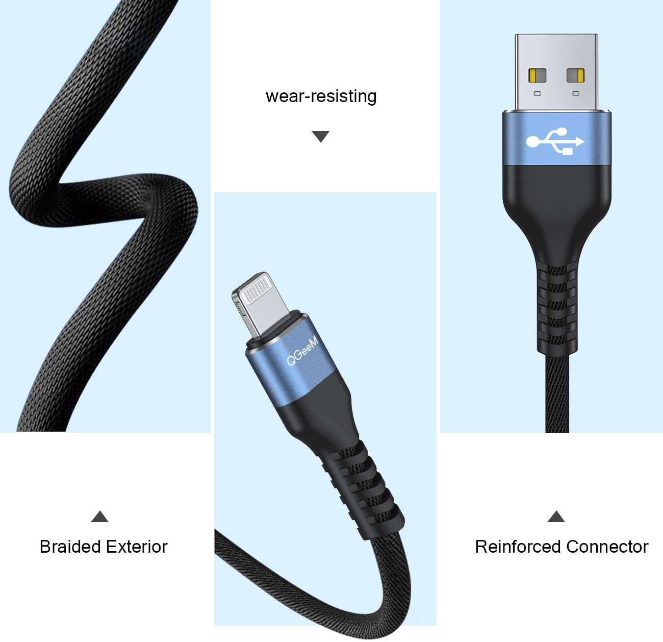 QGeeM 1,8m USB A to Lightning Cable - 5