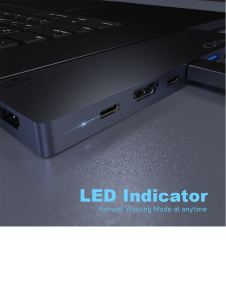  QGeeM Dockningsstation USB-C, 8 in 1  (MacBook Pro) 2xskärm - 13