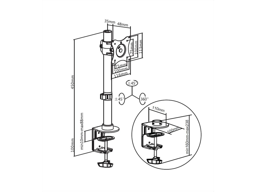 Multibrackets M Deskmount Basic Single - 17