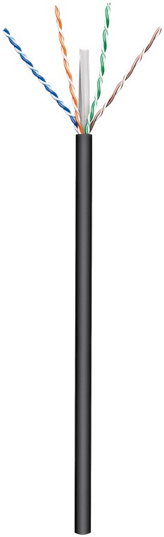 CAT 6 nätverkskabel, oskärmad, svart