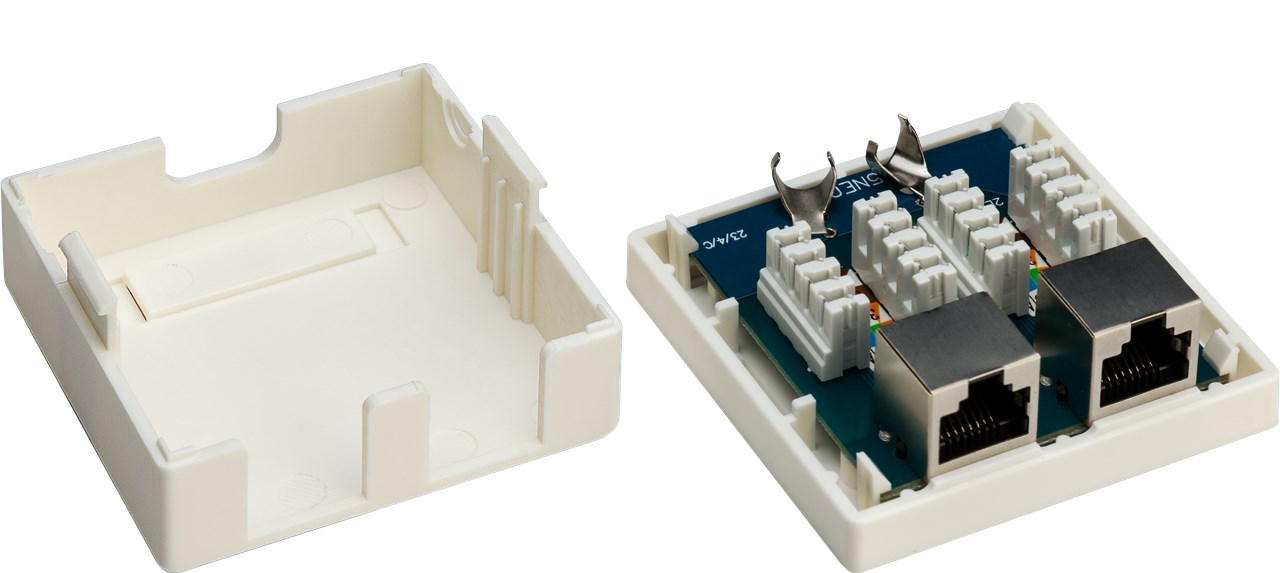 Uttagsbox, 2xRJ45 LSA - 2