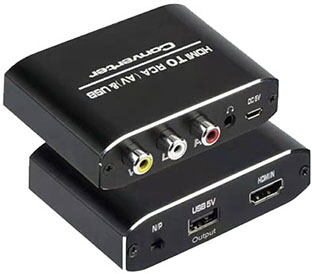 HDMI till AV RCA kontakter +3,5mm