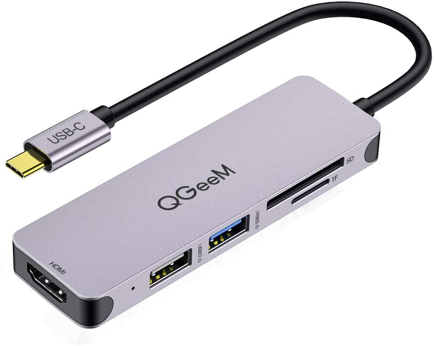 QGeeM Dockningsstation, 5-i-1 USB C 