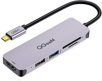 QGeeM Dockningsstation, 5-i-1 USB C 