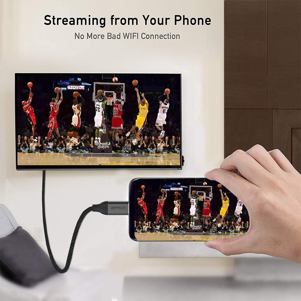 QGeeM 1,2 m USB typ C till HDMI-kabel 4K@30Hz - 2