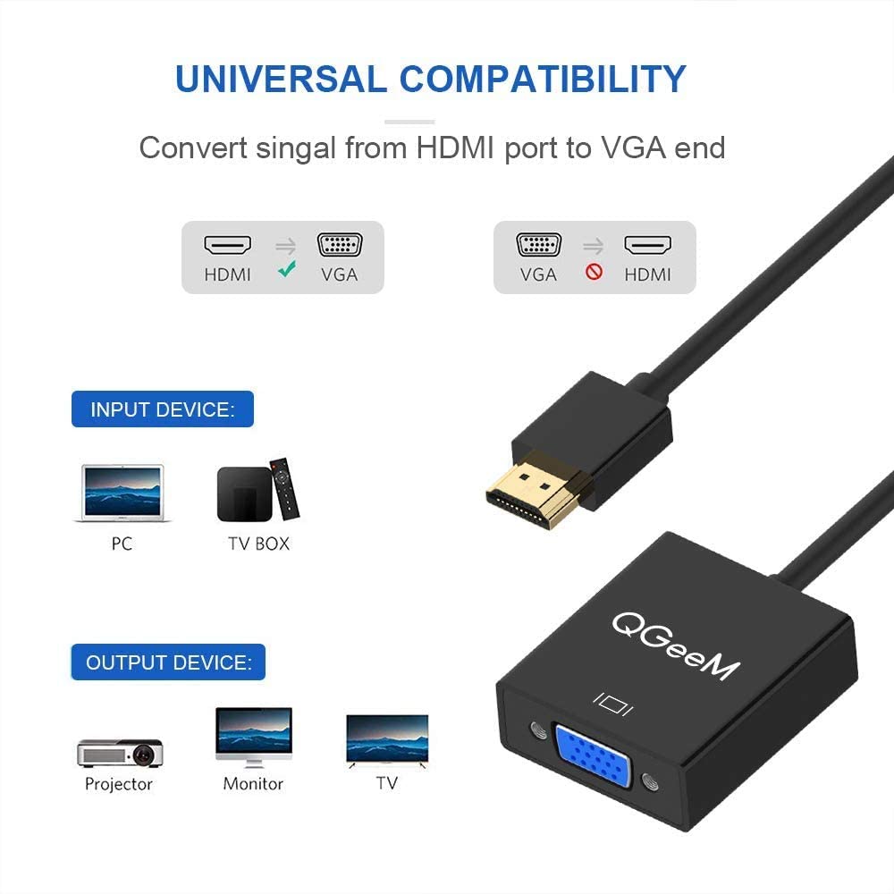 QGeeM - Guldpläterad HDMI till VGA-adapter - 4