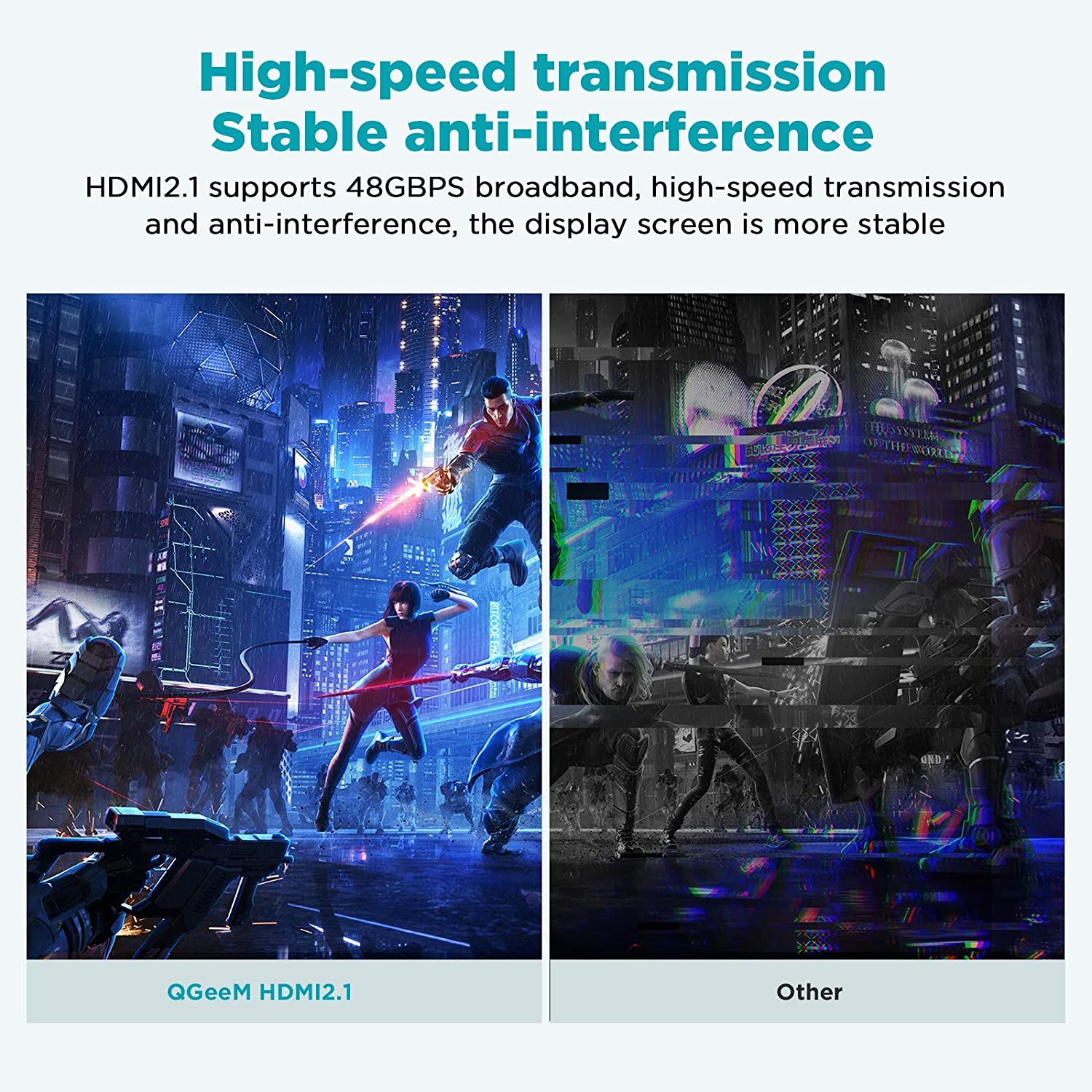 QGeeM HDMI 2,1 kabel 8K 1m - 4