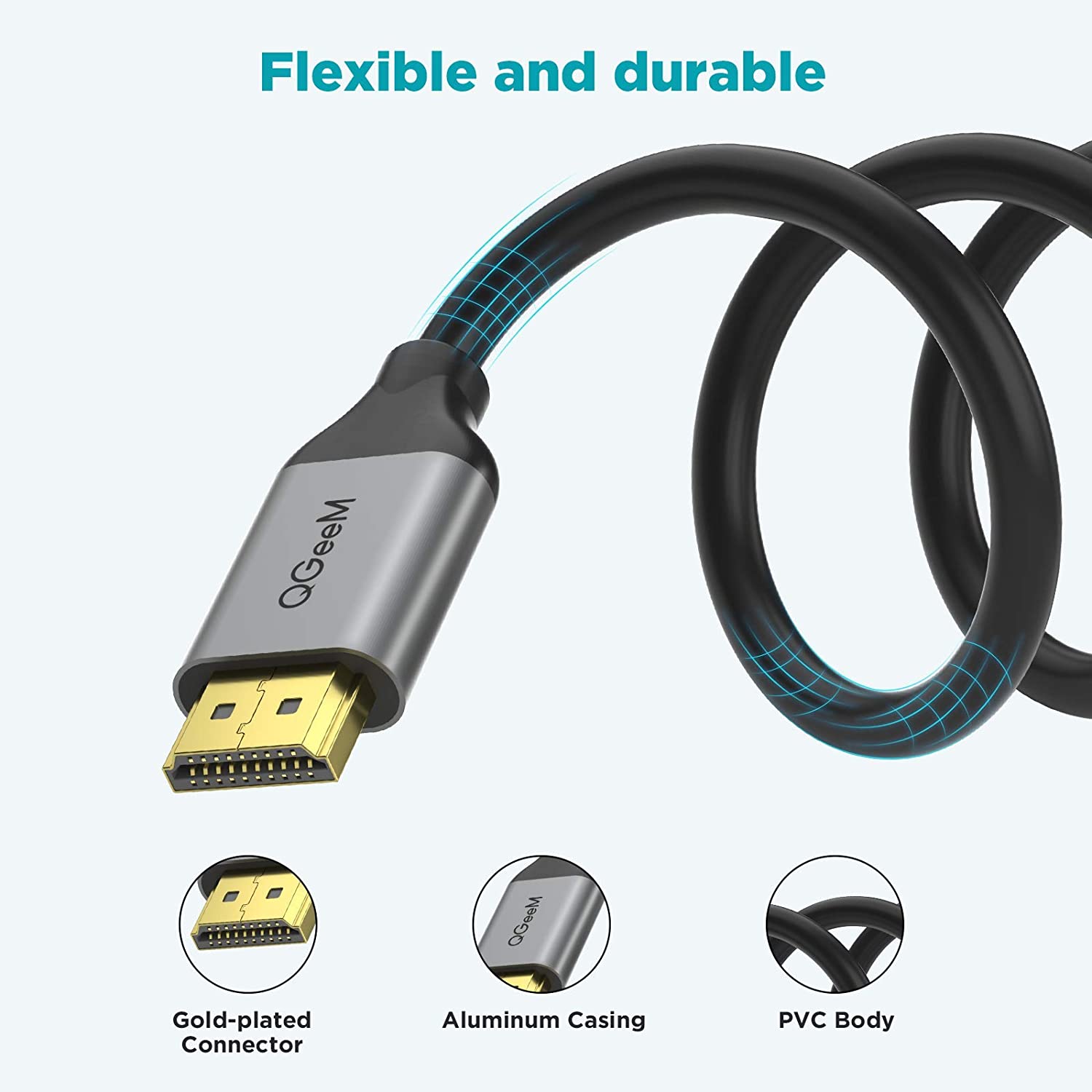QGeeM HDMI 2,1 kabel 8K 1m - 3
