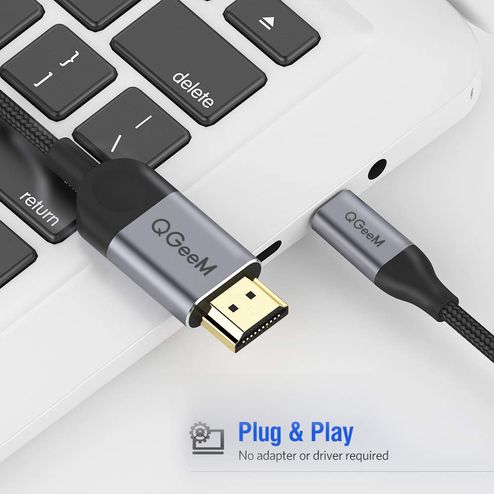 QGeeM 1,8 m USB typ C till HDMI-kabel 4K@60Hz - 4