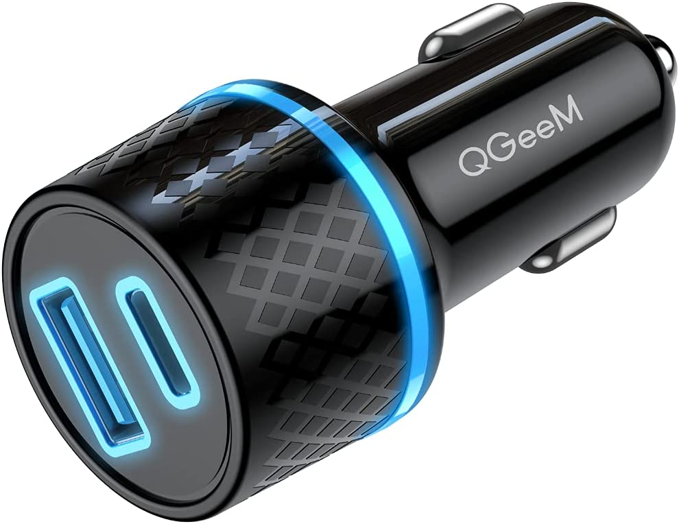 QGeeM Billaddare, USB c och USB A,  2-portars ,  42,5W - 2