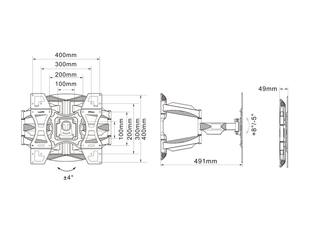 M VESA Flexarm Full Motion Dual - 4