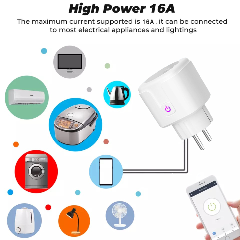 Strömbytare WiFi med APP, energimätare, 16A - 11