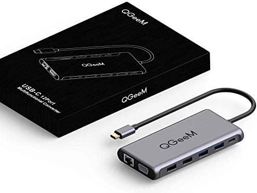 QGeeM Dockningsstation USB-C, 12-i-1, 4K60Hz 3xskärm - 9