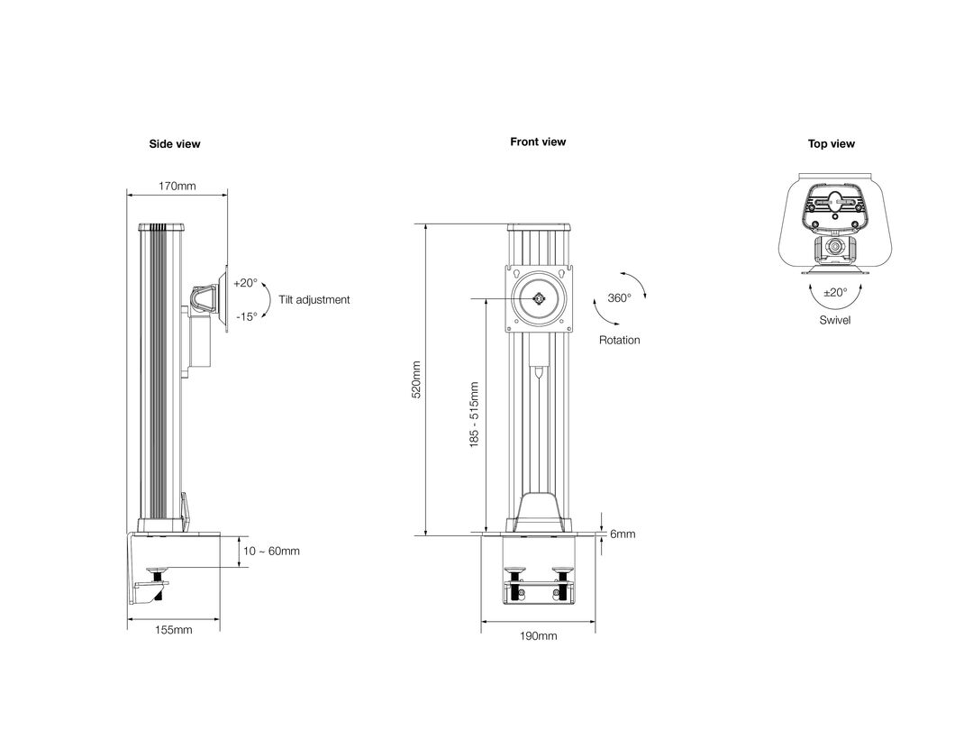 M VESA Deskmount HD Single 32"-50" - 19