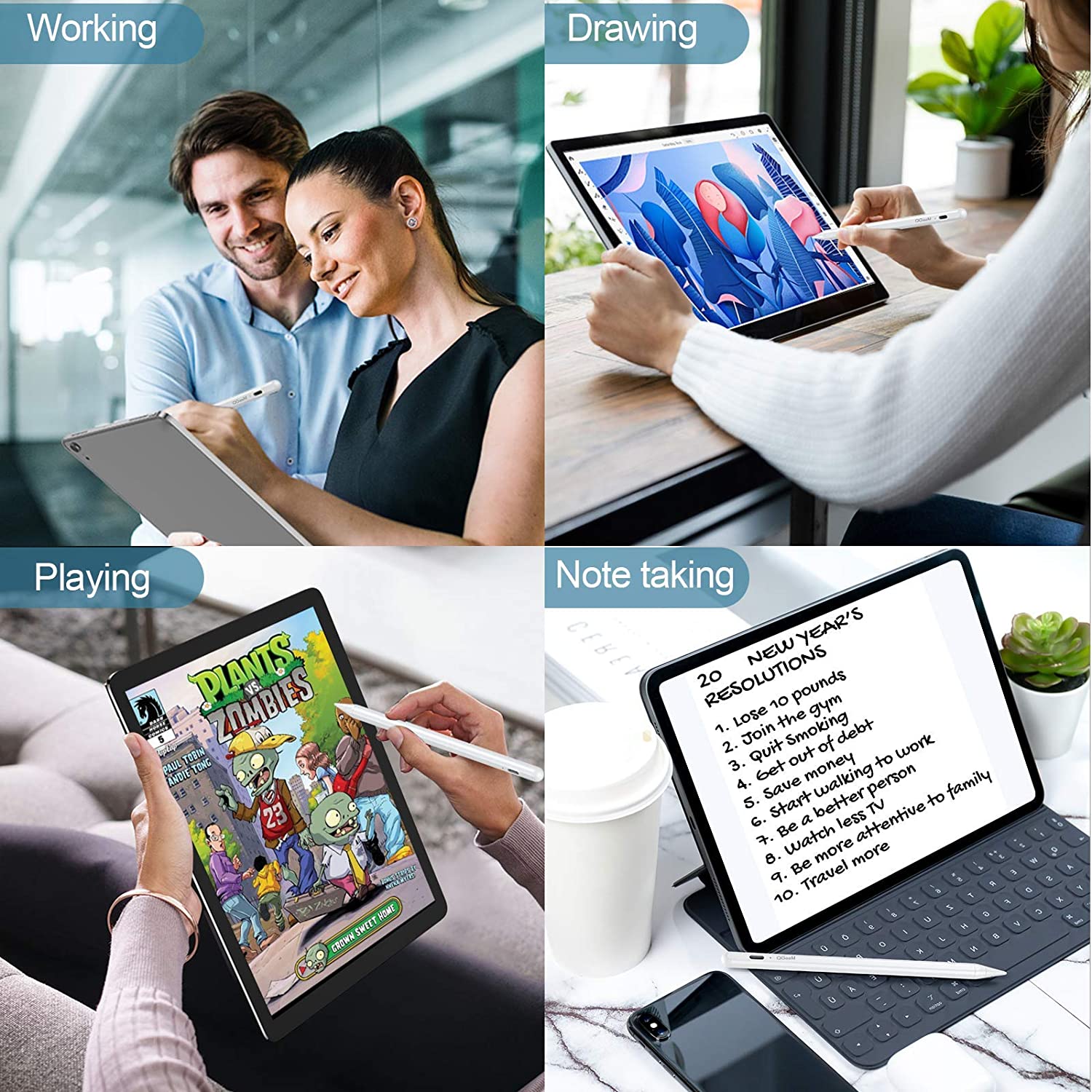 QGeeM Stylus Penna för iPad med handavvisningsteknik Vit - 10