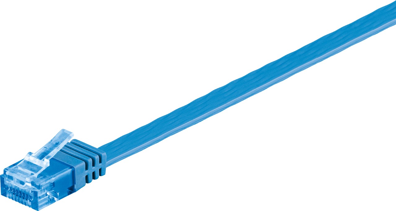 Nätverkskabel Cat 6a flat blå 2m - 2
