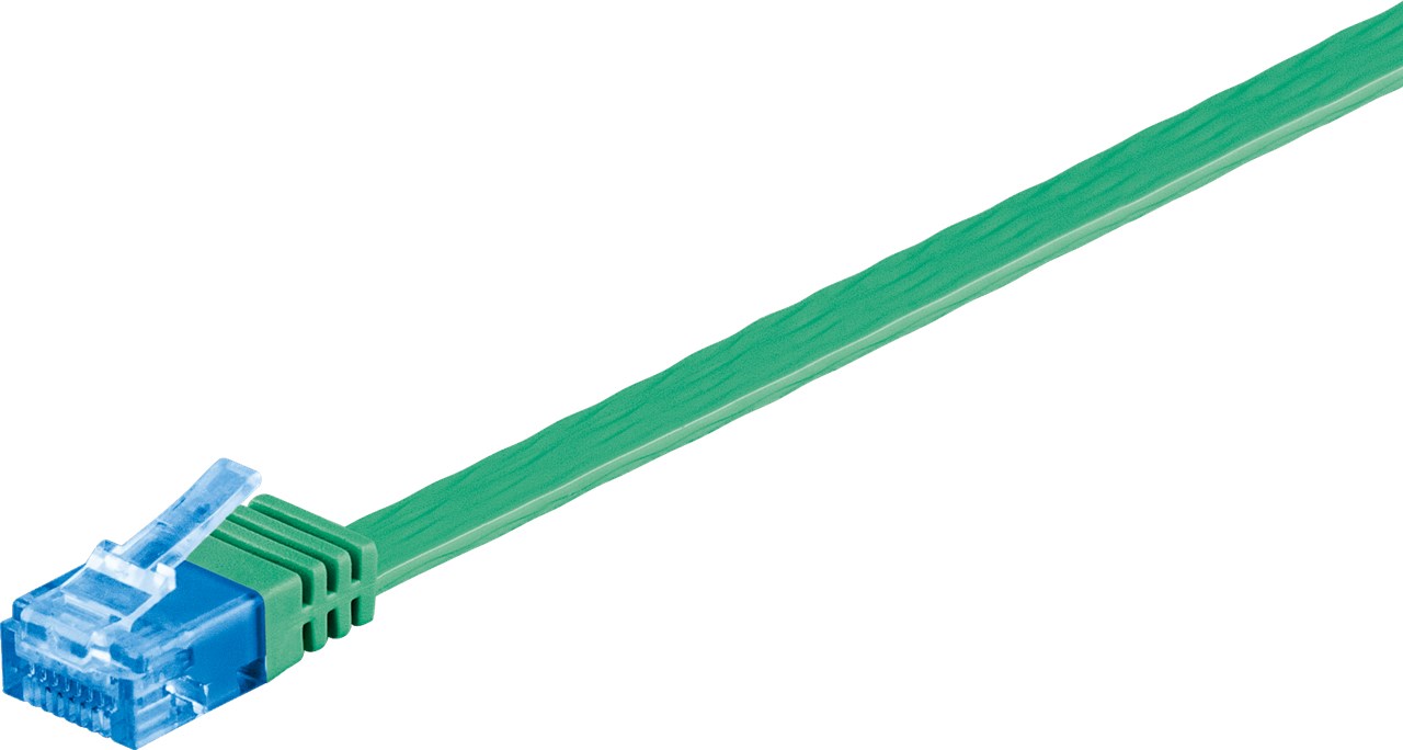 Nätverkskabel Cat 6a flat grön 1m - 2