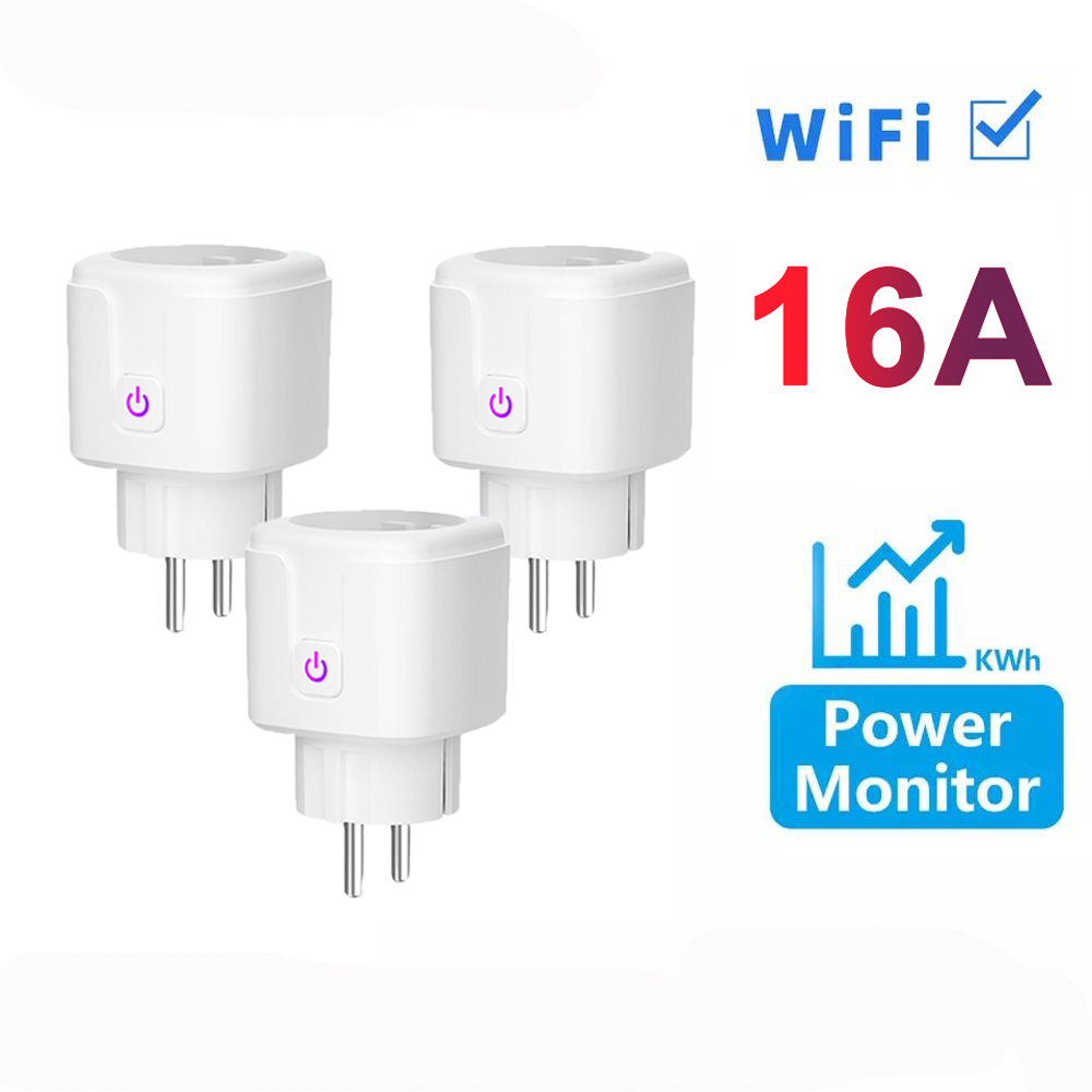 Strömbytare 3-pack  WiFi med APP, energimätare, 16A