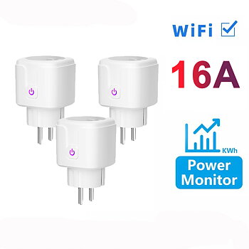 Strömbytare 3-pack  WiFi med APP, energimätare, 16A