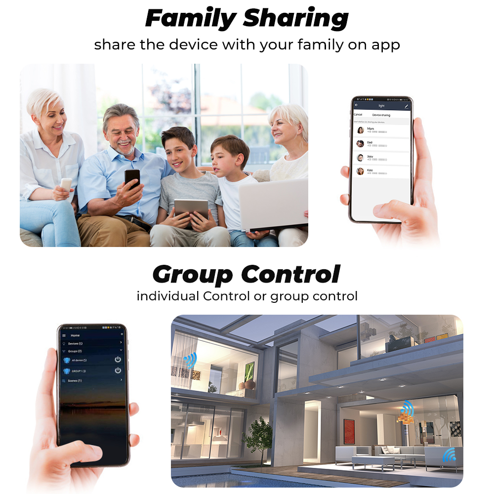 Strömbytare 3-pack  WiFi med APP, energimätare, 16A - 8