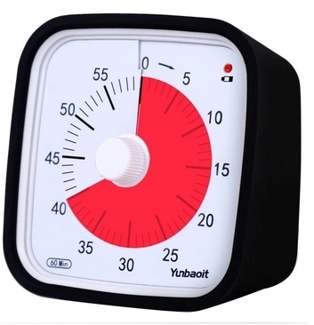 Visuell Timer 60min - klassrum skola för barn Svart