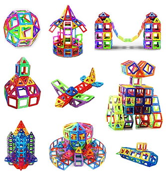 Magnetic Tiles - 40 Delar Magnetiska Brickor - Bygg med Magneter