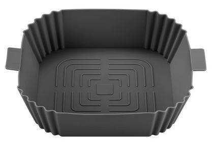 Grey Square Silikonskål för Air Fryer 16,5x19,5 cm Grå