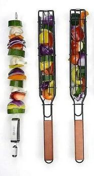 Set med 2 matchande nonstick-grillkorgar