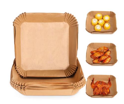 Square 100-Pack Air Fryer Papper - Bruna 20 x 20 cm