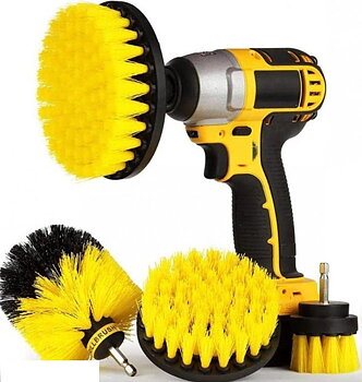 Skurborstar till borrmaskin 4-pack Gul