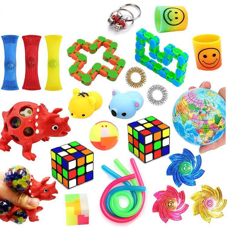 Favor 24st Fidget Set Pack för barn Pop it Stress ball