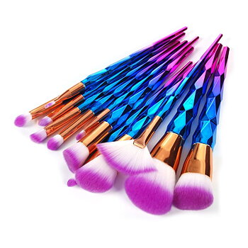 Unicorn Colorful Pro Set med 12 st. exklusiva smink / makeup borstar