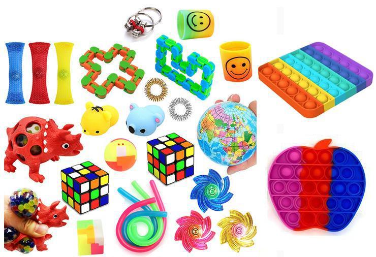 Favor 26st Fidget Set Pack för barn Pop it Stress ball