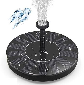 Vattenfontän solcellsdriven 16 cm Svart
