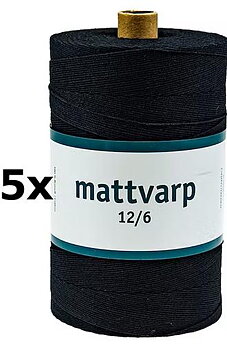 5 st. rullar Mattvarp 12/6 Svart - 500 gr / rulle