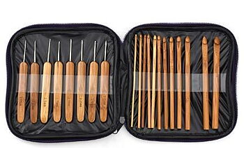 N098 - 20 st. virknålar i finaste bambu med fodral