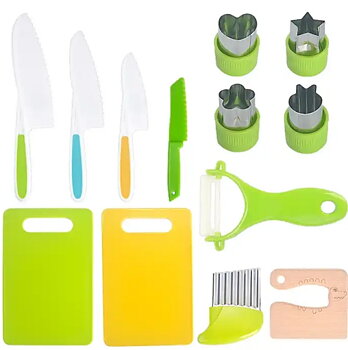 Barn bakning kök kökskniv köksset barnkök köksredskap barn leksa 13 delar set