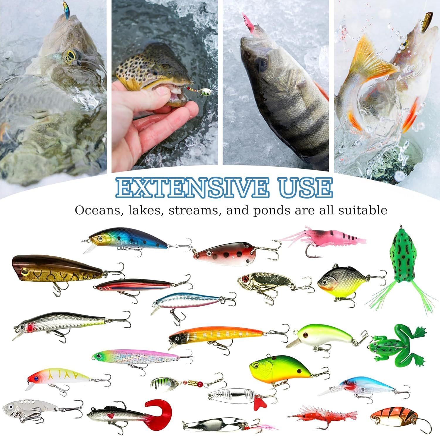 2-pack Fiskekalender 2026, 24-dagars nedräkningskalender med fiskedrag, fiskebete-adventskalender, fisketillbehörsset, nedräkningskalender för vuxna, pojkar - 4