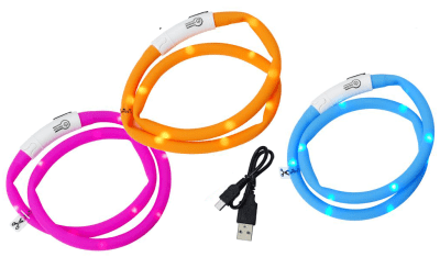 Blinkhalsband LED 20-65cm - Laddningsbart - 2